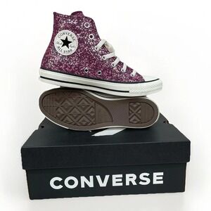 Converse Chuck Taylor All Star Glitter Womens Sz 6.5 Orchid Purple Abyss A11137C
